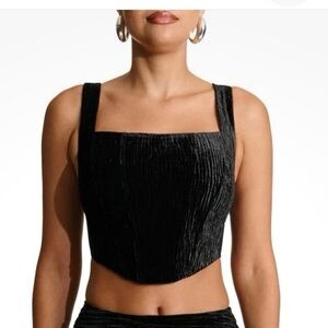 Naked Wardrobe Black Bustier Crop Top